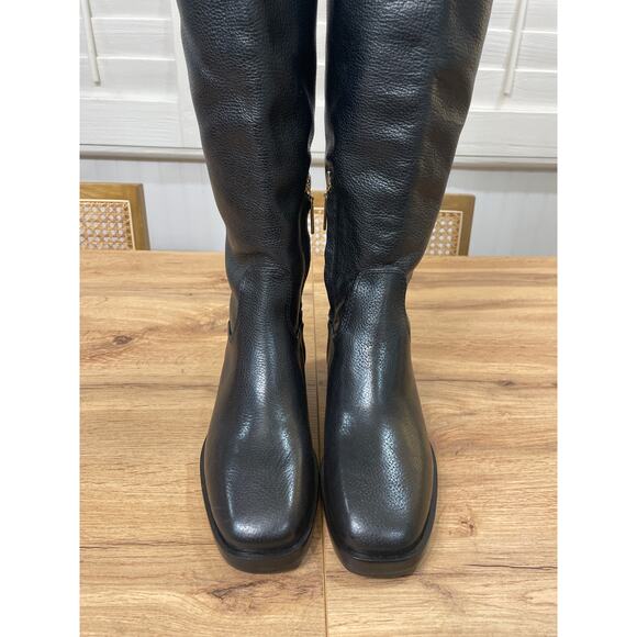 Larroudé Knee-High Equestrian Style Boots Black Leather Size 6.5 NWOB Inside Zip - Picture 7 of 16